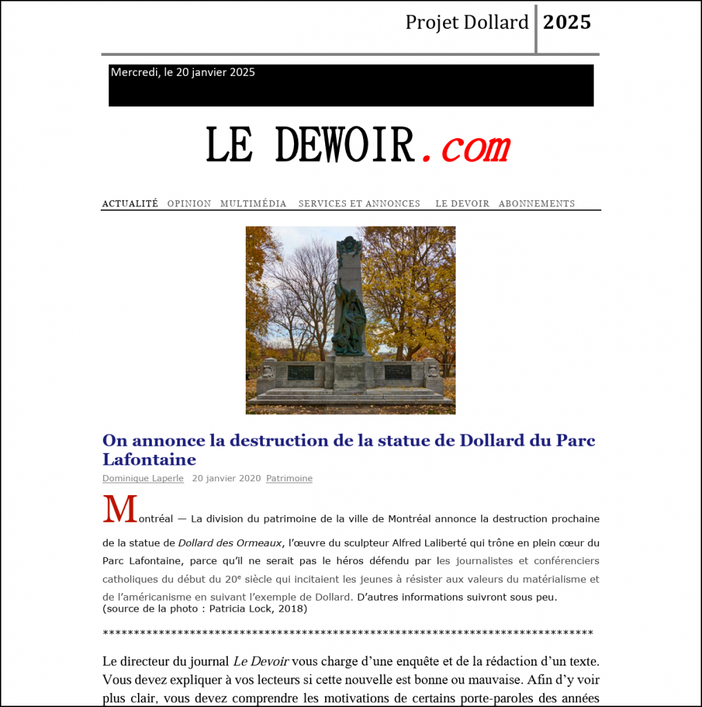 Screenshot of LeDewoir.com